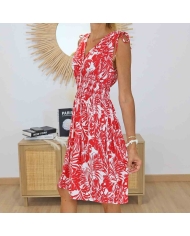 Robe courte Isia rouge vue de face