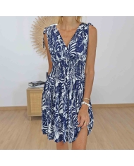 Robe courte Isia marine vue de face
