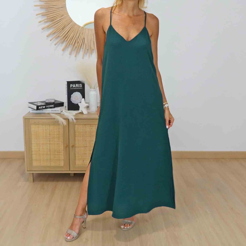 Robe longue Bestie vert émeraude Tiffosi