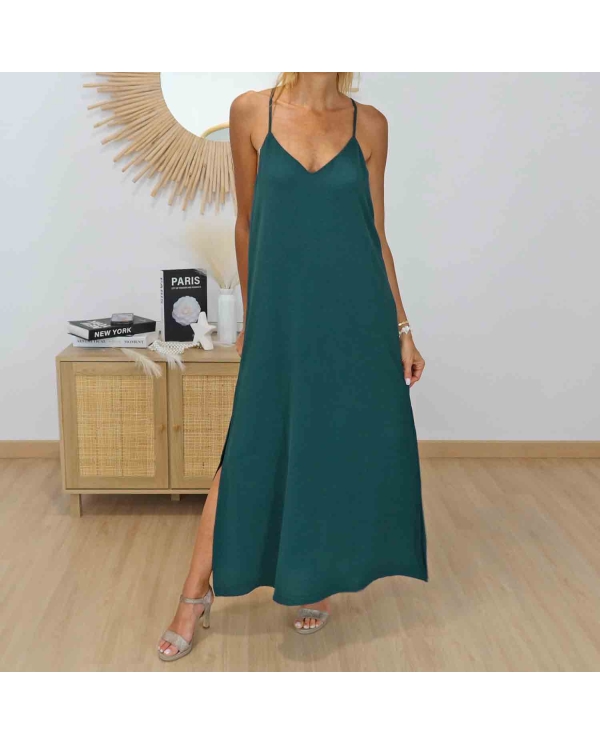 Robe longue Bestie vert émeraude Tiffosi