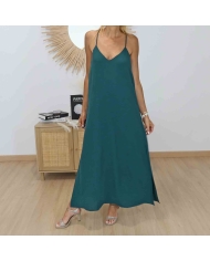 Robe fluide verte vue de face
