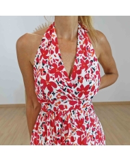 Robe magique Cerise rouge fleurie