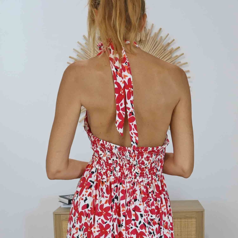 Robe magique dos nu Cerise