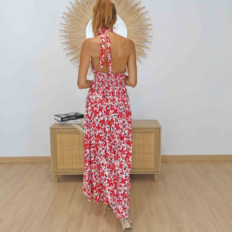 Robe magique dos nu Cerise