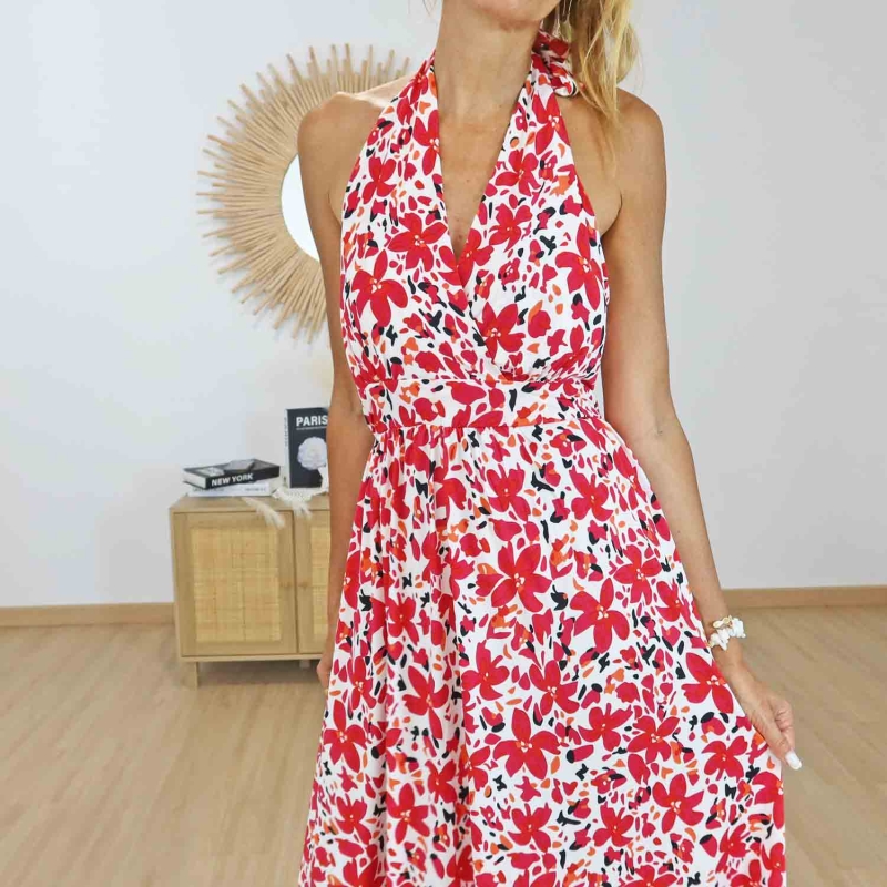 Robe magique dos nu Cerise