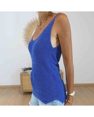 Top bleu chic femme collection été
