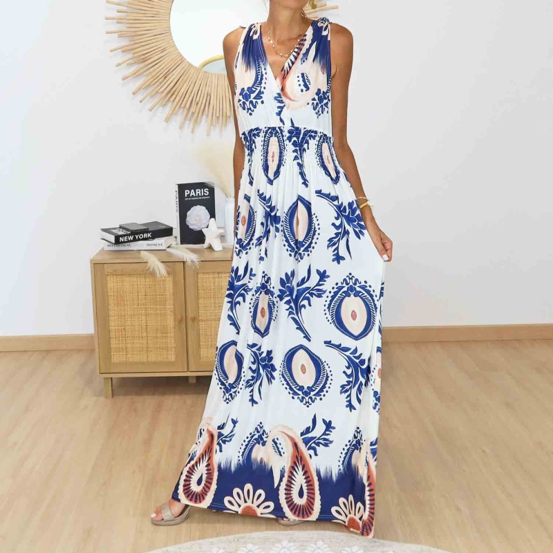 Robe magique Isadora bleu impérial extra longue femme