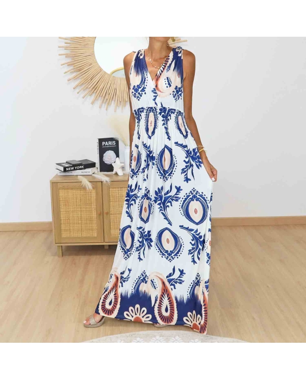 Robe magique Isadora bleu impérial extra longue femme