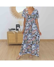 Robe tropicale fluide femme été
