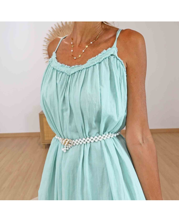 Robe longue dos élastiqué femme
