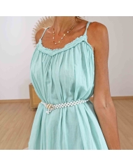 Robe longue dos élastiqué femme