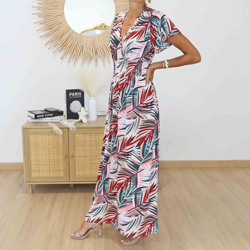Robe été femme Calypso Rose Corail