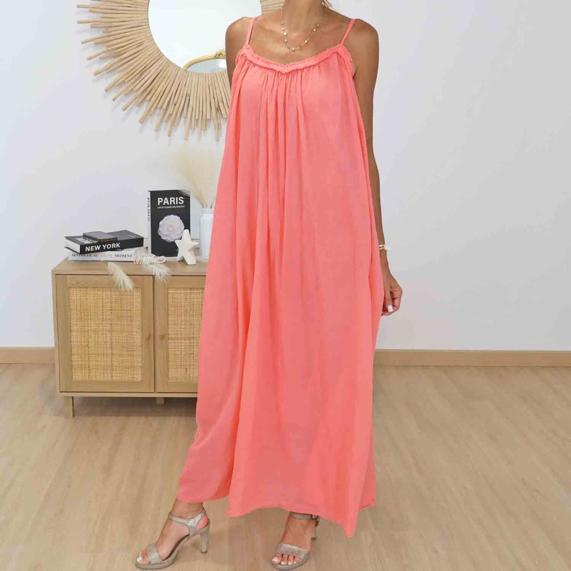 Robe été corail taille unique