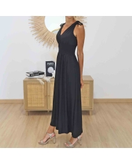Robe magique longue Élina Noir