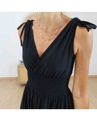 Robe noire longue femme fluide