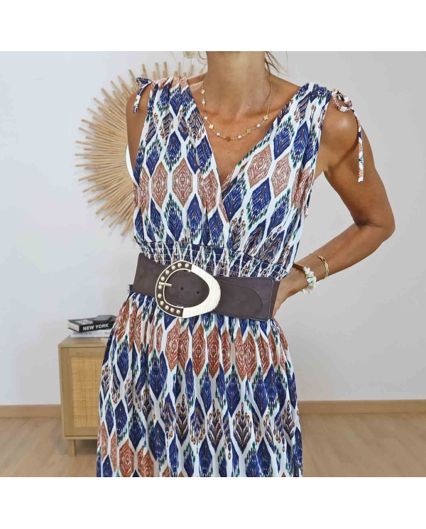 Robe fluide femme imprimé graphique