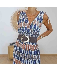 Robe fluide femme imprimé graphique