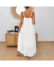 Robe longue blanche fluide chic été