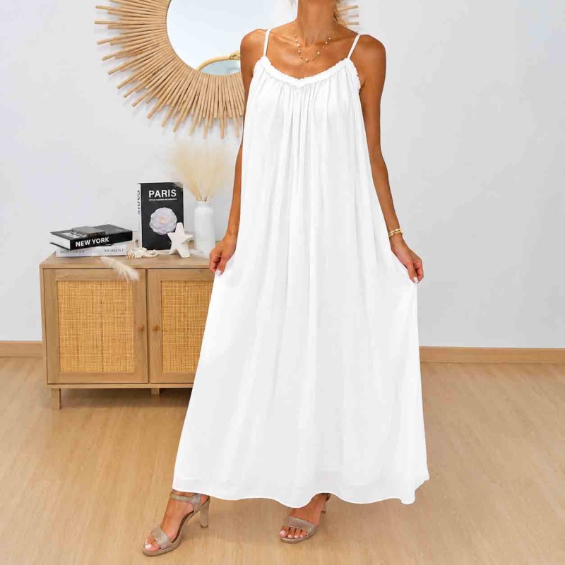 Robe longue Azélie bohème blanche