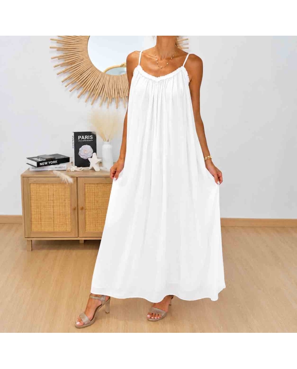 Robe longue Azélie bohème blanche