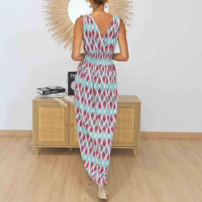Dos de la robe magique Naïa avec décolleté en V
