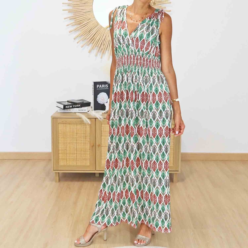 Robe magique longue Naïa verte