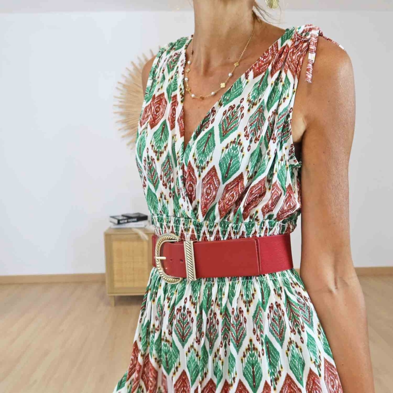 Robe magique longue Naïa verte