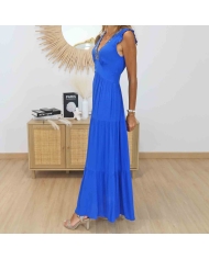 Robe ISIS bleu royal vue de profil