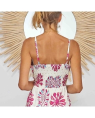 Dos smocké de la robe longue Giulia avec bretelles réglables