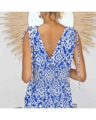 Robe bohème fluide Athéna avec liens à nouer aux épaules