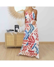 Robe longue bohème Calista décolleté croisé femme