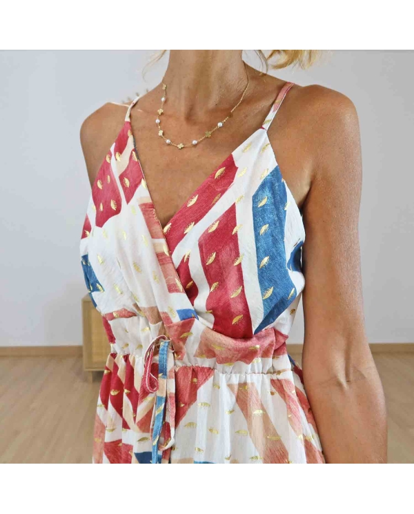 Détail décolleté cache-cœur robe longue Calista