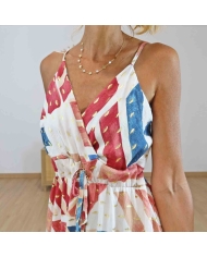 Détail décolleté cache-cœur robe longue Calista