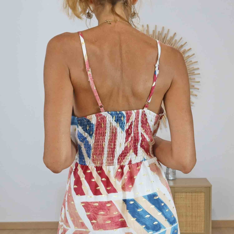 Dos smocké robe longue Calista femme