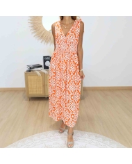 Robe magique orange avec taille extensible