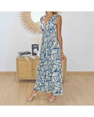 Robe magique avec taille smockée et touches dorées