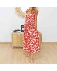 Robe magique longue rouge Cassiopée vue de dos