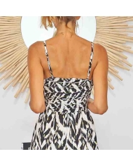Robe longue Zahara vue de dos avec imprimé graphique