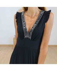 Robe longue noire Isis