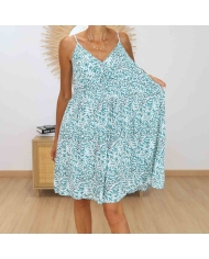 Taille smockée de la robe verte Livia