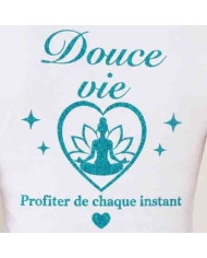 Détail imprimé bleu pailleté Douce Vie