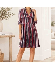 Robe chemise femme Babilonia Tifosi bleu marine rouge et blanc
