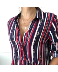 Détail col chemise et boutons robe Babilonia Tifosi