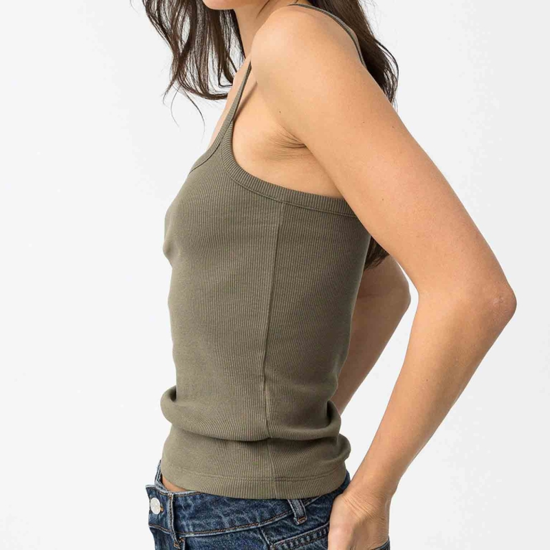 Top côtelé blanc Tiffosi femme à fines bretelles