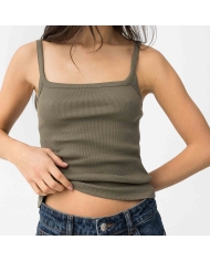 Lot de 3 tops côtelés femme Tiffosi – Chocolat, kaki et blanc