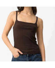 Top côtelé kaki Tiffosi femme encolure carrée