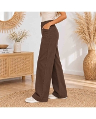 Jean Olivia straight large chocolat Tiffosi femme vue de profil