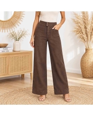 Détail jean Olivia Tiffosi chocolat en denim stretch
