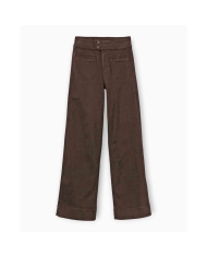 Jean Olivia straight large chocolat femme – Tiffosi