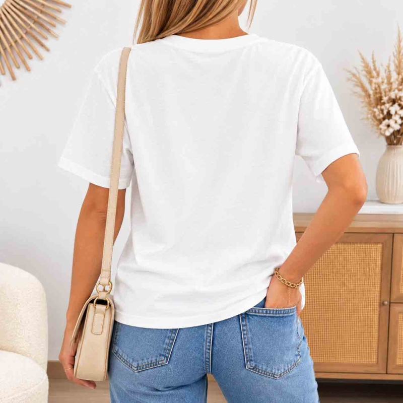 T-shirt blanc femme taille unique vue de dos